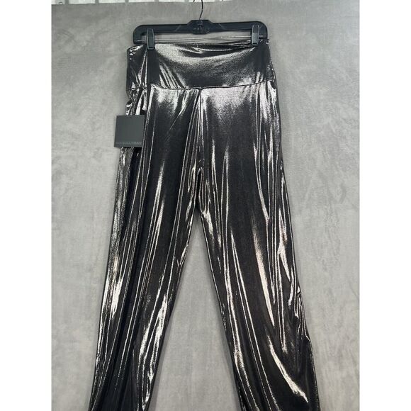 Free People Norma Kamali Pencil Pants Size Large Silver Metallic - Picture 6 of 9